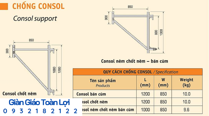 Chống đà biên (Console) giáo nêm chống ngoài