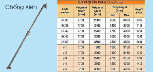 cây chống xiên giá rẻ