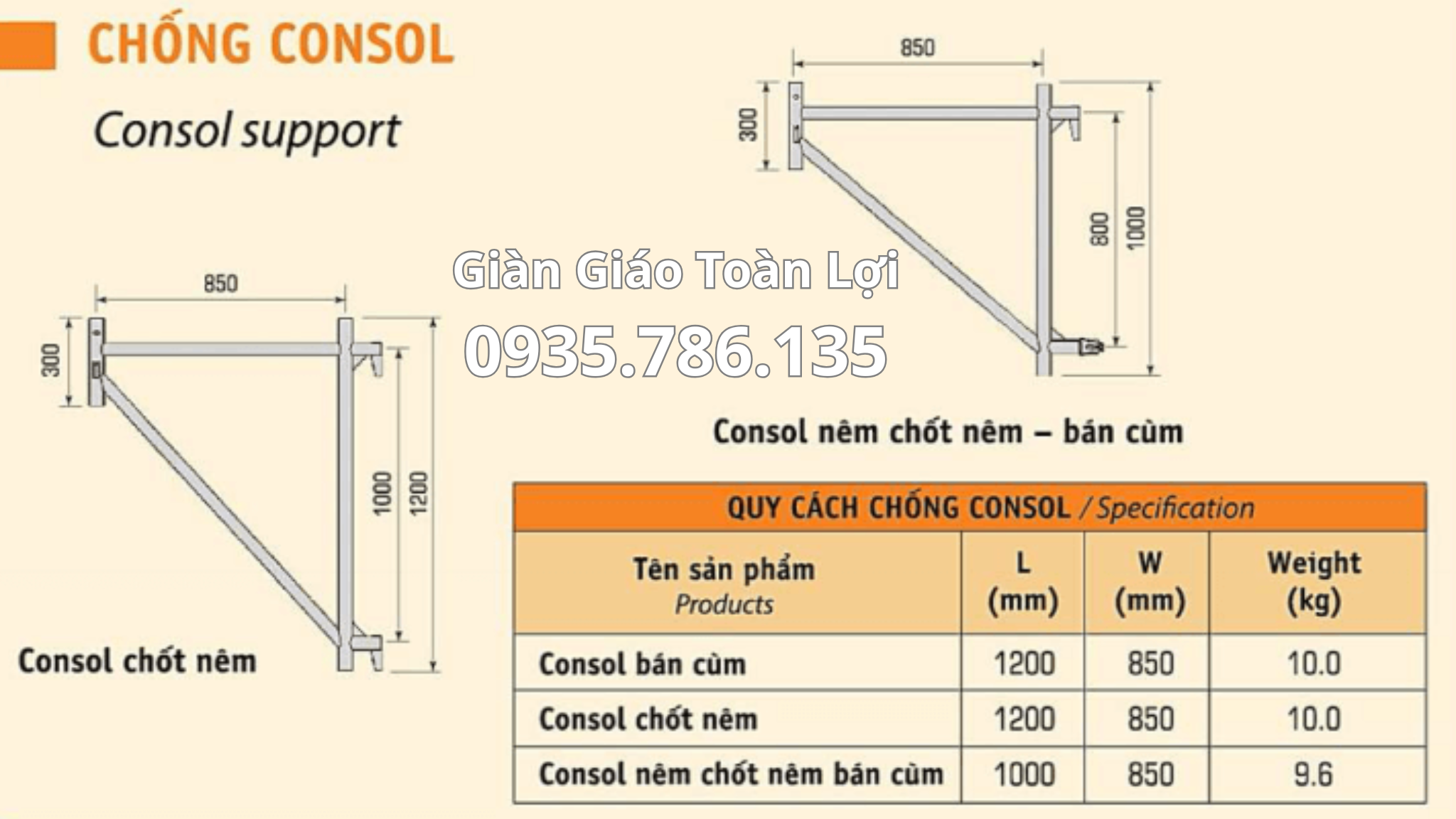 Chống đà biên (Console) giáo nêm chống ngoài